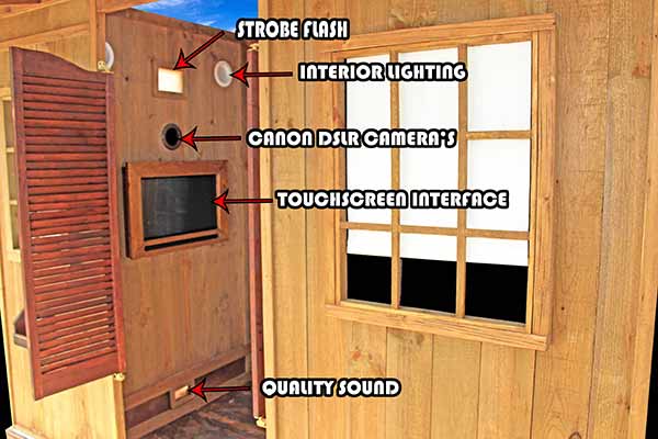 Our rustic western saloon photo booth interior electronics