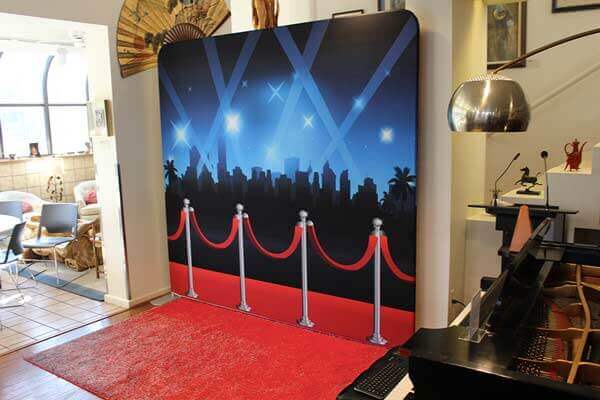Hollywood red carpet wedding photo booth party rental