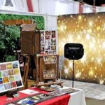 gold glitter photo booth wedding rental backdrop red carpet