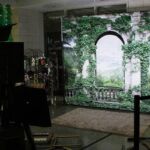 Ancient medieval ruins green ivy photo booth backdrop