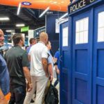 Guests waiting for the Tardis in Las Vegas California. Guests waiting for the Tardis in Las Vegas California.