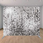Silver Sequin Red Curtains Mini Red Carpet Wedding Party Photo Booth Rental Backdrop