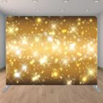 Gold Sparkles Mini Red Carpet Wedding Party Photo Booth Rental Backdrop