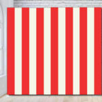 Circus carnival red and white stripes party photo booth backdrop