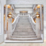 Royal Scheme Elegant Stairs Staircase Photo Booth Backdrop