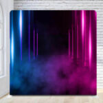 Smoky 3D Neon Tunnel Party Photo Booth Backdrop