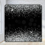 Black And White Sparkles Glitter Photo Booth Party Backdrop