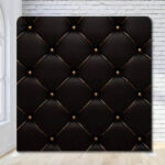 Black Tufted Red Carpet Wedding Party Photo Booth Rental Backdrop