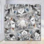 Diamond crystal gem photo booth wedding party backdrop