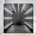 Grey Tunnel Strip Lights Modern Photo Booth Party Backdrop