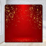 Red Confetti Celebration Party Photo Booth Backdrop