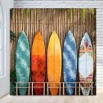 Surf boards luau backdrop