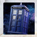 Tardis Doctor Who police box themed party photo booth backdrop