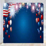 American Fourth Of July fireworks themed party photo booth backdrop