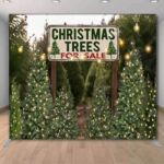 Christmas tree farm holiday Christmas photo booth backdrop